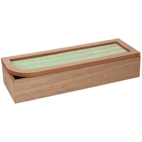 Caja de té de madera marrón rectangular cm29x10h6
