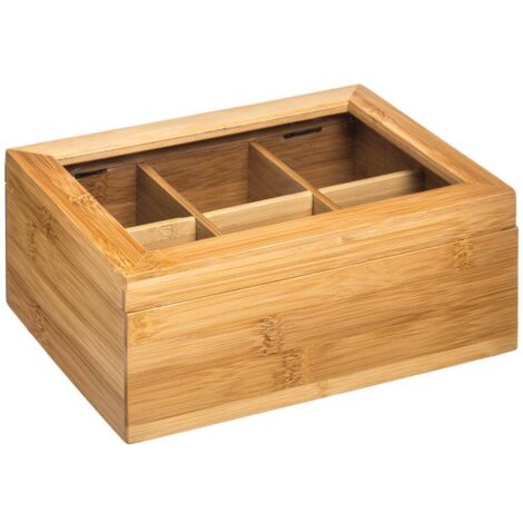 Caja de té x6 compartimentos de bambú
