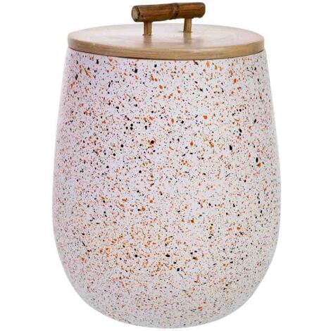 Caja deco de bambú gris D14x19h cm