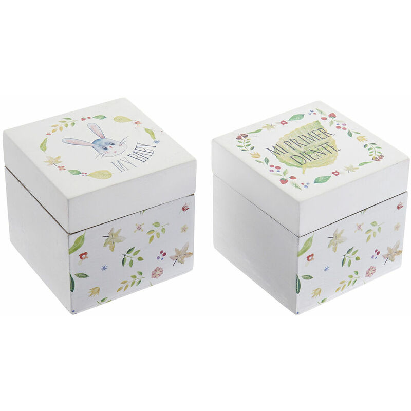 

Caja Decorativa DKD Home Decor Conejo Madera MDF (2 pcs) (7 x 7 x 7 cm)