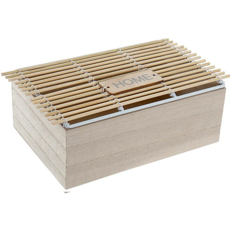 

Caja Decorativa DKD Home Decor Home Ratán Madera MDF (25 x 15 x 9 cm)