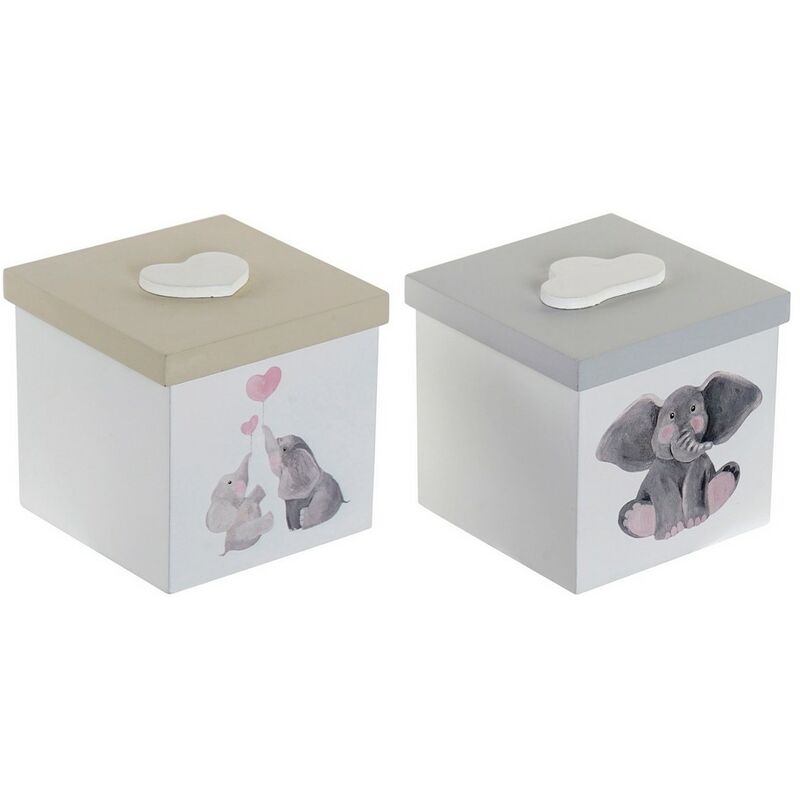 

Caja Decorativa DKD Home Decor Madera (2 pcs) (11.5 x 11.5 x 11 cm)