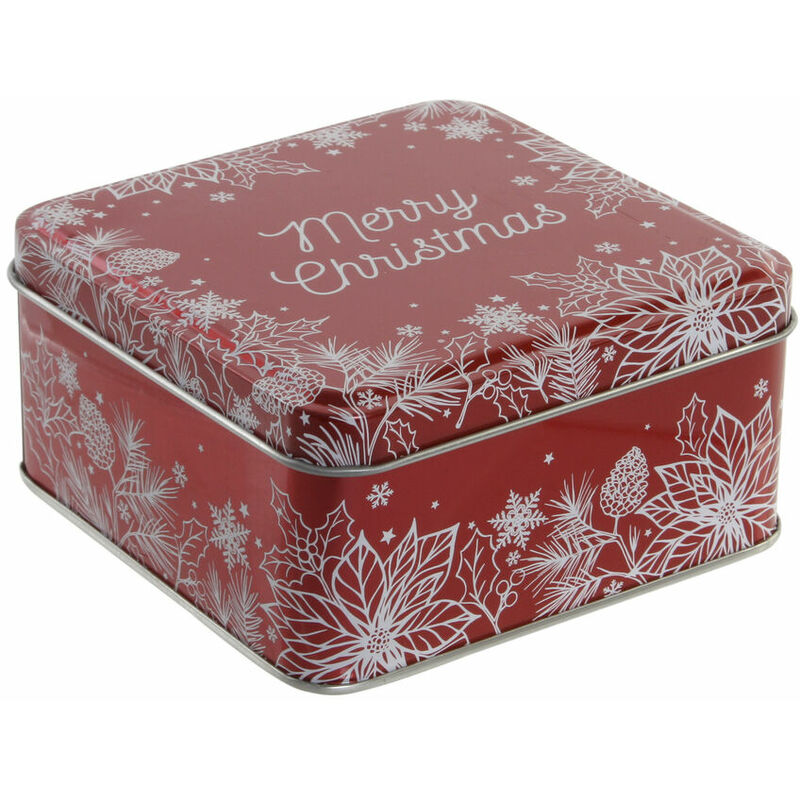 

Caja decorativa dkd home decor metal navidad (10.6 x 10.6 x 5.5 cm) - Rogal