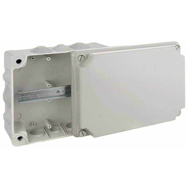 

Caja estanca 310x240x125 12 conos raíl DIN gris 100888G - Solera