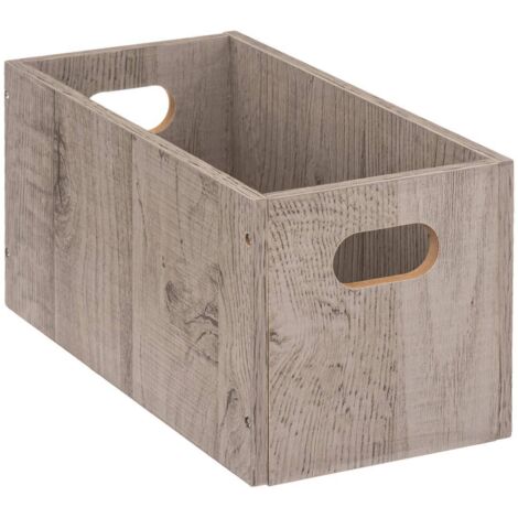 Caja estantería 15x31cm madera gris
