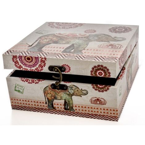 CAJA ETNICA CUADRADA - 14X14X8 CM