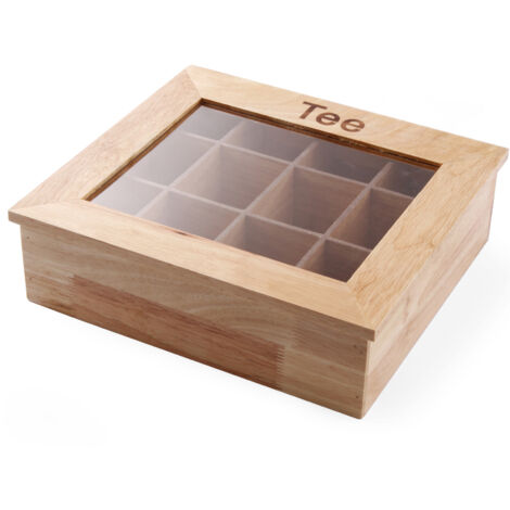 Caja expositora para té, madera, 30x28cm - Hendi 456514