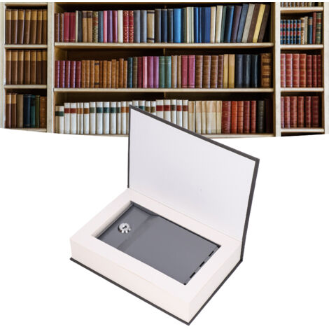 [Caja fuerte con forma de libro] Distracción – Caja fuerte secreta de metal de 22x15x4,5 cm con 2 llaves para joyas/tarjetas