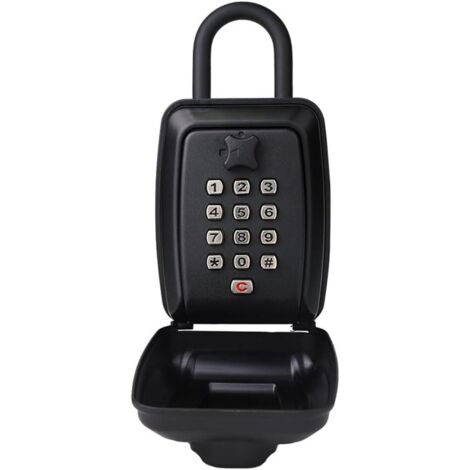 Caja fuerte con llave de seguridad de 12 dígitos, impermeable y resistente a la corrosión, con gancho, apta para uso interior y exterior.