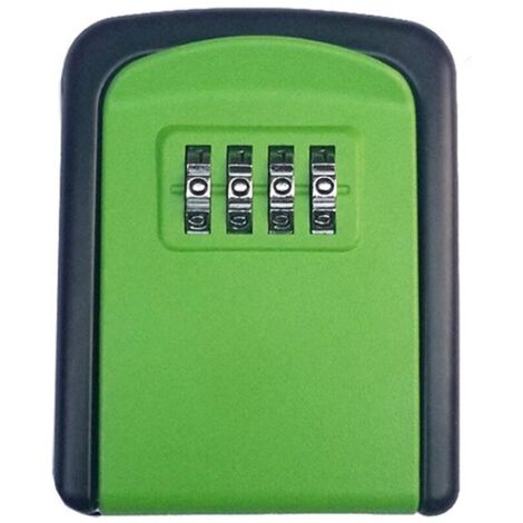 Caja fuerte de combinación para pared con llave, color verde