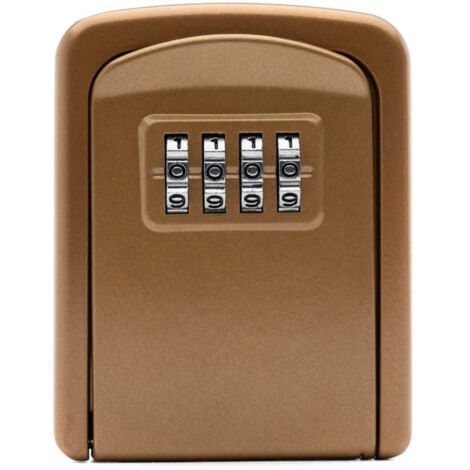Caja fuerte mural para llaves, con cerradura de contraseña, ideal para el hogar, la fábrica o la oficina (color dorado).