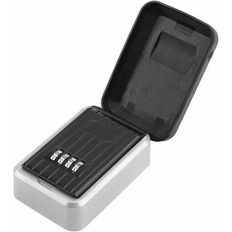 Caja fuerte para llaves, caja fuerte para llaves al aire libre con 4 códigos y 1 llave, caja de almacenamiento de llaves de seguridad, caja fuerte duradera para llaves montada en la pared para exterio