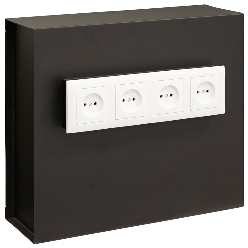 Arregui - Socket Caja fuerte camuflada tras placa de enchufes, Caja fuerte empotrable en pared, Caja de seguridad camuflada, Caja fuerte invisible, 4