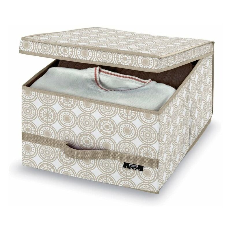 

Caja guarda ropa de plástico beige 38x50x24cm Elle