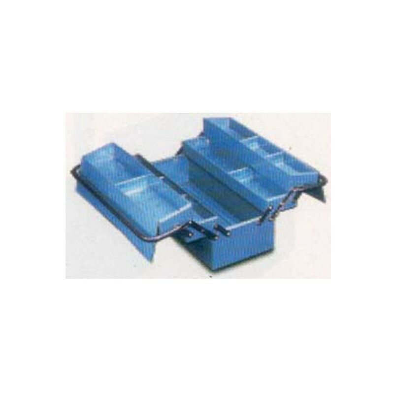 Image of Cassetta Degli Attrezzi In Metallo Blu A 4 Scomparti 530 X 205 X 210 Mm - 108 7
