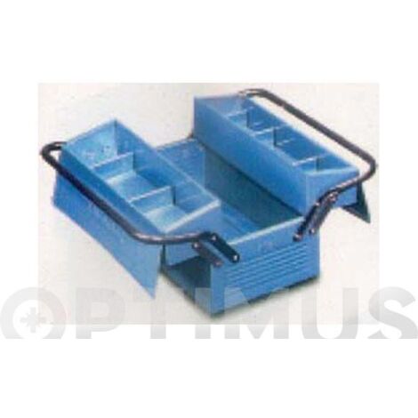 Caja Herramientas Metal Azul 2 Compartimientos 400 X 210 X 195 Mm