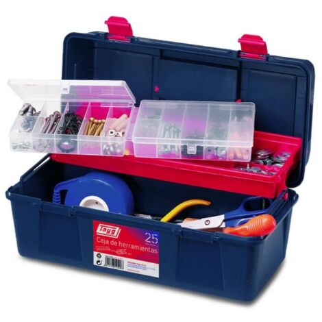 CAJA HERRAMIENTAS POLIPROPILENO N 25 AZUL 400 X 206 X 188 MM 1 BANDEJA 1 ESTUCHE - 125003