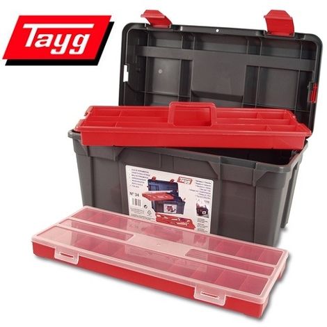 CAJA HERRAMIENTAS POLIPROPILENO N 34 GRIS 580 X 285 X 290 MM 1 BANDEJA  1 ESTUCHE  - 134005