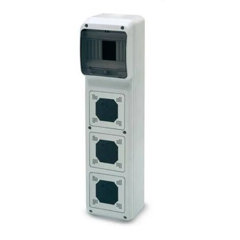 Caja industrial 6 módulos 3 tomas 490x125x107 IP65 Famatel 3960