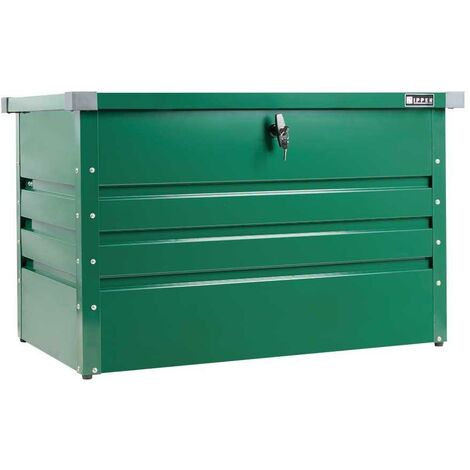 Caja jardin de metal verde contenedor 100x61x62 cm CREMALLERA zi-gab100gr