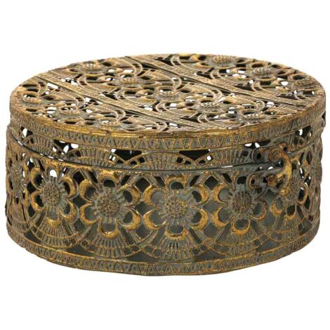 Caja Joyero de metal dorada 20x20x9