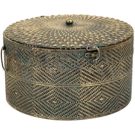 Caja Joyero de metal dorada 27x27x17.5