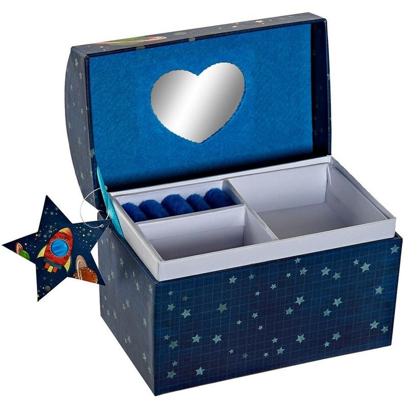 

Caja-Joyero DKD Home Decor Cartón Espejo (16.5 x 10.3 x 13.5 cm)