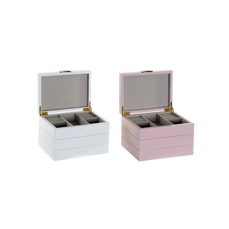 

Caja-Joyero DKD Home Decor Madera Lacado Romántico (2 pcs)