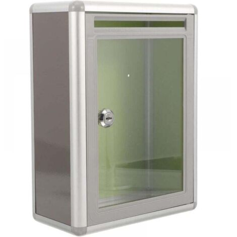 Caja KZQ con 1 pieza de plexiglás, caja de donaciones, caja de propinas, caja transparente, buzones, montaje en pared, enviar, recibir, bola, con cerradura