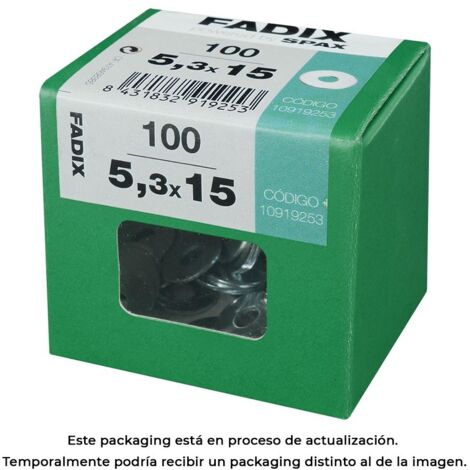 Caja l 100 unid. arandela plana ancha cinc 5,3x15mm fadix