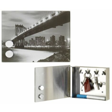 CAJA LLAVES MAGNETICA PUENTE BROOKLYN 22X16X6