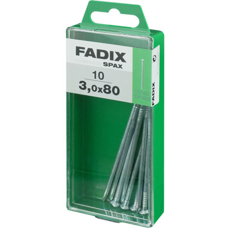Caja m 10 unid. clavo cp acero 3,0x80mm fadix