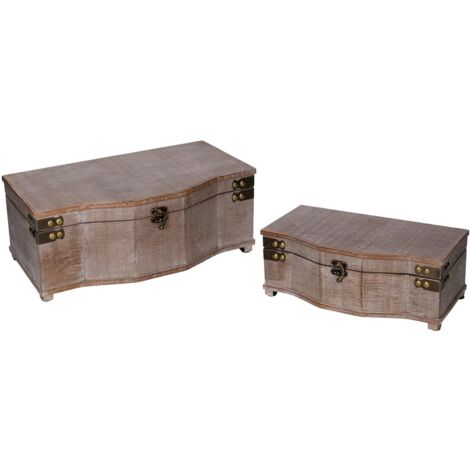 Caja madera marrón rectangular 1-2 cm36x20,5h14,5