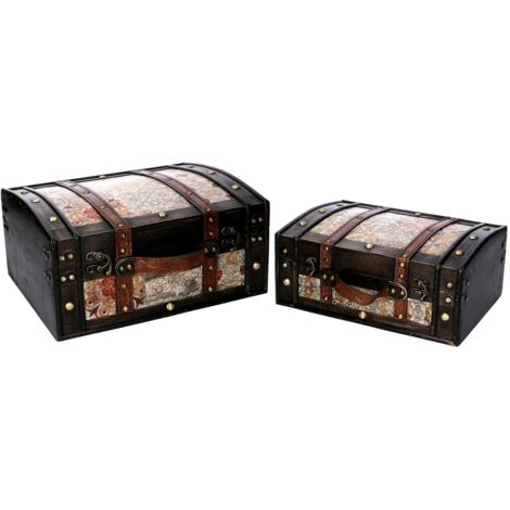 Caja madera negra rectangular 1-2 cm36x29h18
