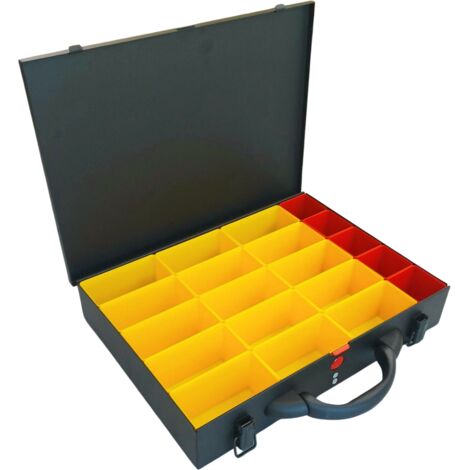 Caja metálica con 20 contenedores 390x280x70 mm