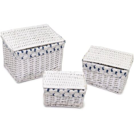 Caja mimbre rectangular blanca Ismaele 1-3 cm45x35h30