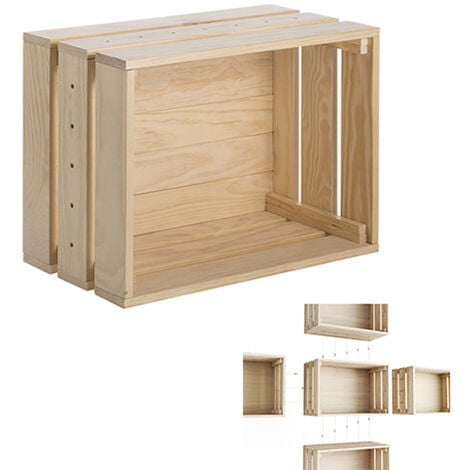 Caja de pino macizo home box sin barniz 38,4x25,6x28cm | Astigarraga