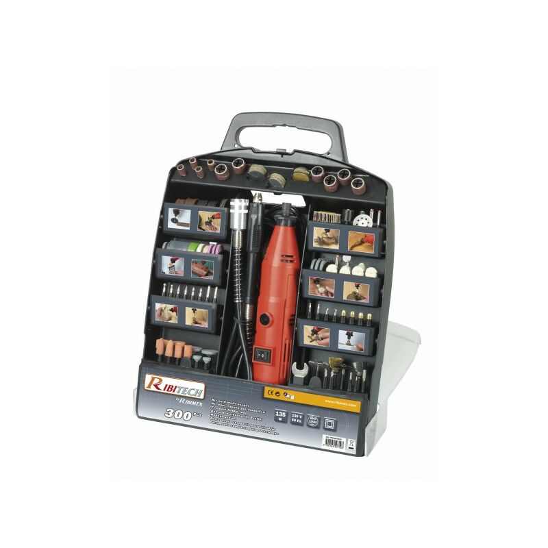 

caja de herramientas eléctrica multifuncional con 300 accesorios - promkit300 - ribitech -
