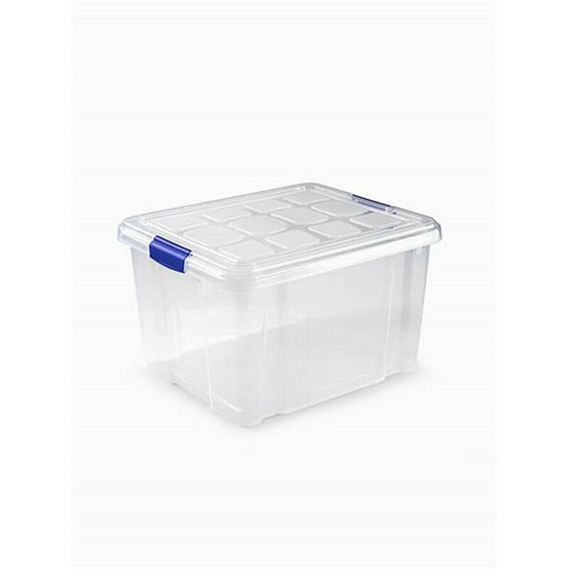 Plasticforte - Caja de plástico para almacenaje transparente - 25 l (42x36x25cm) Sin ruedas