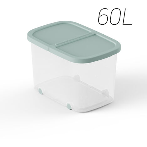 CAJA MULTIUSOS RUEDAS 59X39X38 CM 60L MENTA