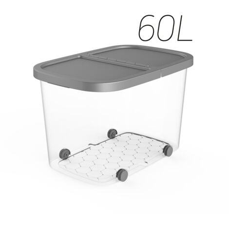 CAJA MULTIUSOS RUEDAS 59X39X38 CM 60L PLATA