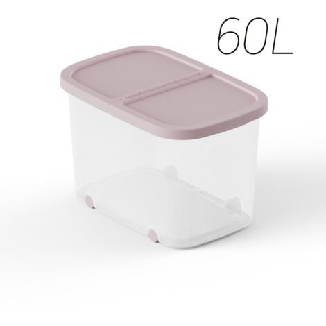 CAJA MULTIUSOS RUEDAS 59X39X38 CM 60L ROSA