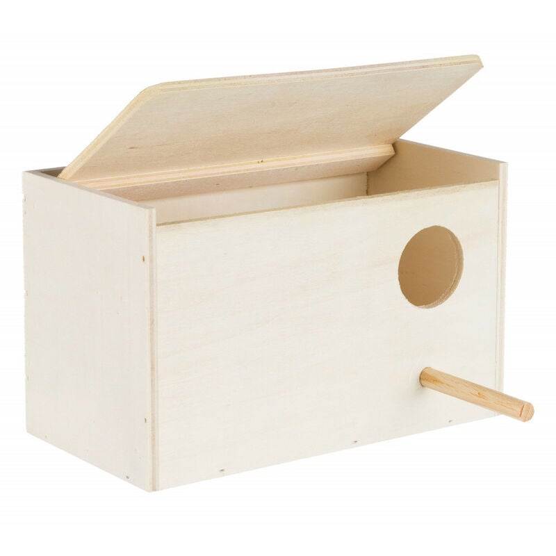

Animallparadise - Caja nido de madera para periquitos 21 x 13 x 12 - ø 4 cm