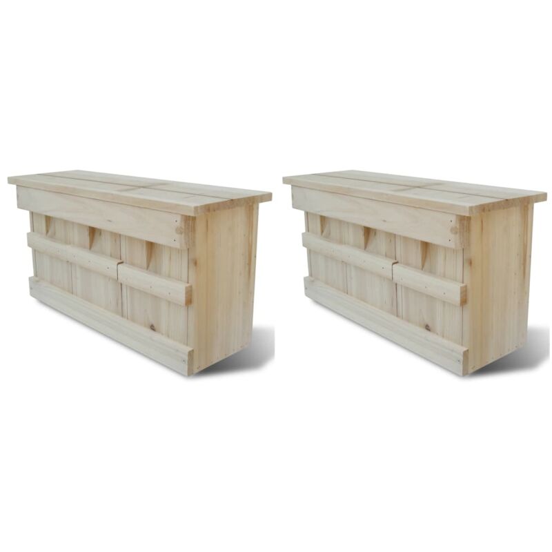

Madera Caja Nido para Gorriones 44x15,5x21,5 cm 2 Unidades - Marrón - Vidaxl