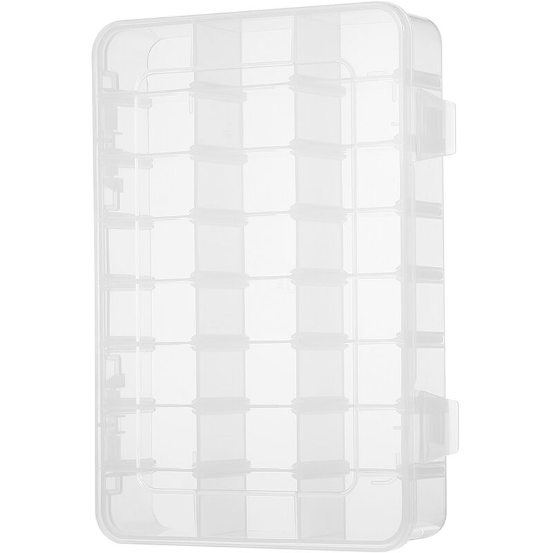 

Caja organizadora de plastico para joyeria, 24 rejillas, almacenamiento transparente, con divisores ajustables
