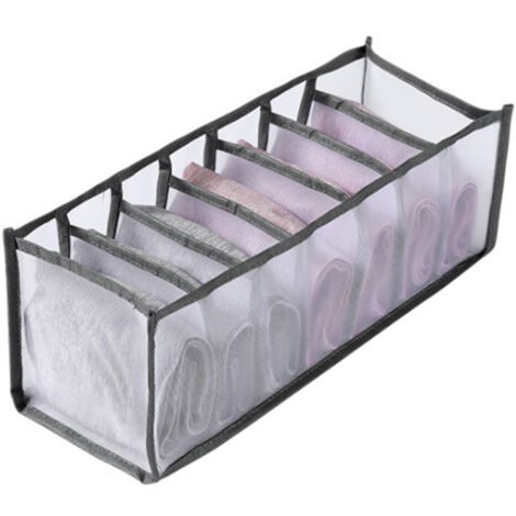 Caja organizadora plegable para ropa interior, divisor de cajón de almacenamiento para uso doméstico, organizador de rejilla de malla para ropa interior/sujetadores/calcetines.