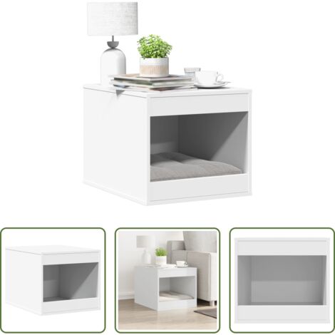 Caja para arenero -  Mueble arenero para gatos madera ingeniería blanco 47x59x42 cm