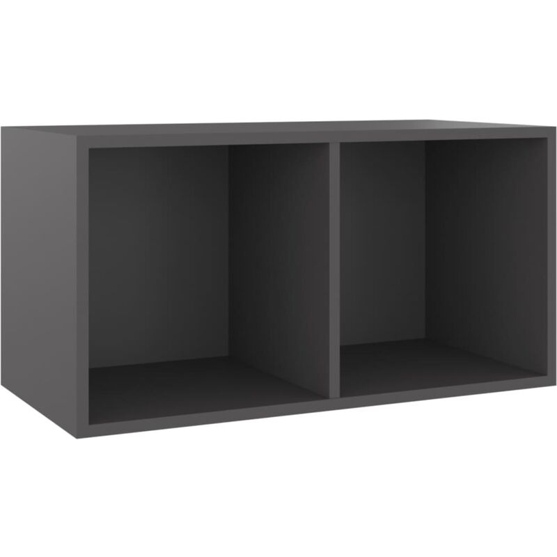 

vidaXL Caja para Discos de Vinilo Aglomerado Gris - Gris