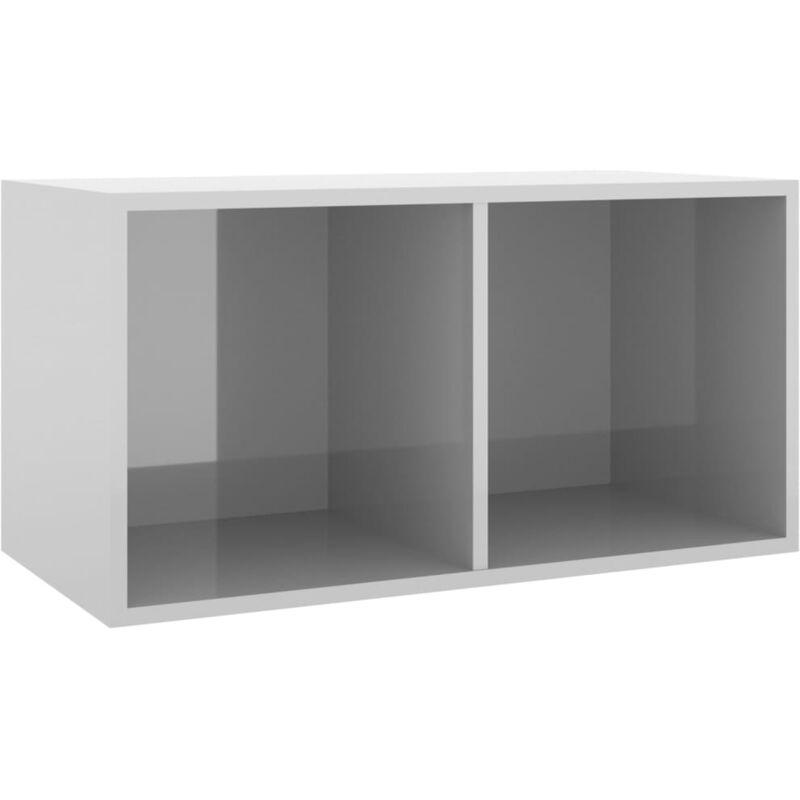 

vidaXL Caja para Discos de Vinilo Aglomerado Gris Brillante - Gris