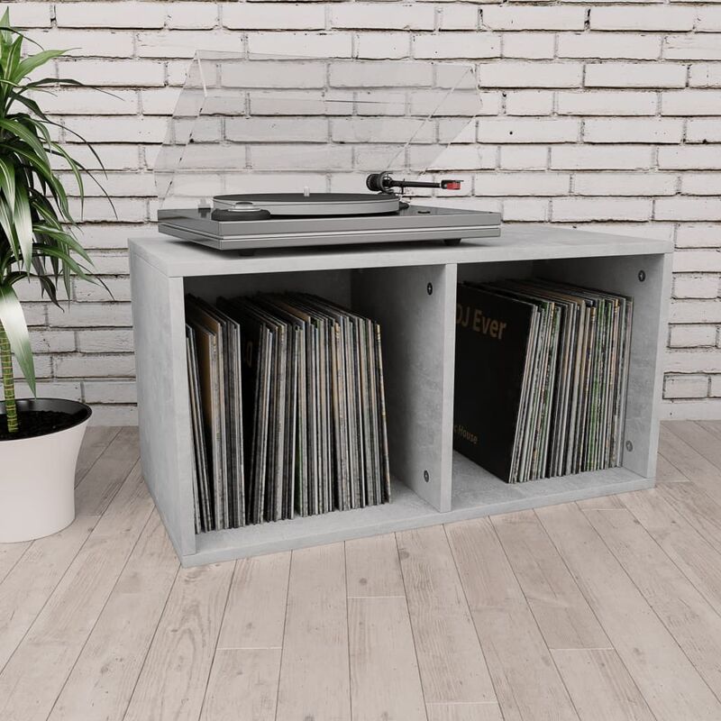 

Caja para discos de vinilo aglomerado gris hormigon 71x34x36cm